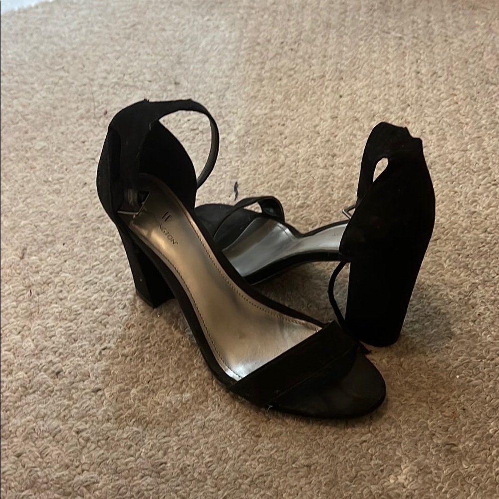 Elegant Black Ankle Strap Heels